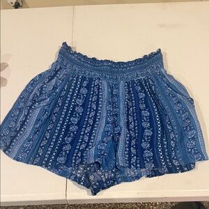 Kingston Blue Floral High Waist Women's Shorts